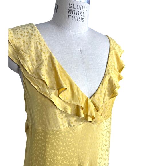 NWT Hatch Emily Dress in Canary Yellow Maxi Ruffle Sleeveless- Size 3/ Large - Picture 5 of 8